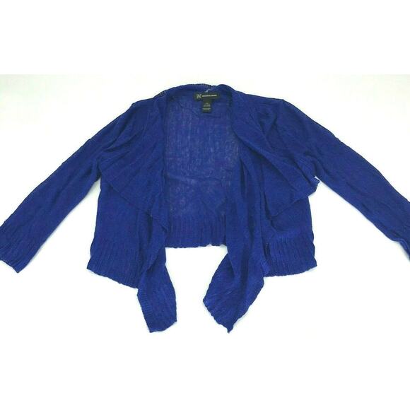 INC International Concepts Womens Sweater Cardigan Open Front Linen Blue Size XS - Picture 1 of 4